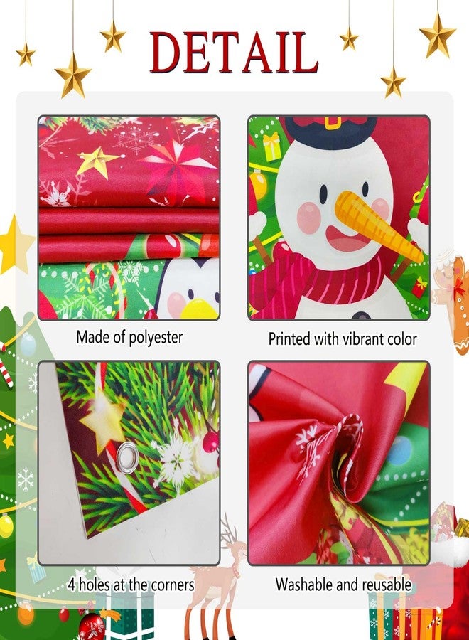 Lecheme Merry Christmas Backdrop Red Green Garland Jingle Bell Christmas Banner Snowman Xmas Background for Holiday Party Decorations Indoor or Outdoor 6x3.6ft - Image 5